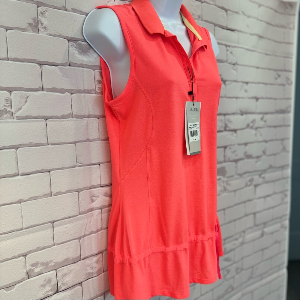 NWT Adidas Coral Sleeveless Polo Top